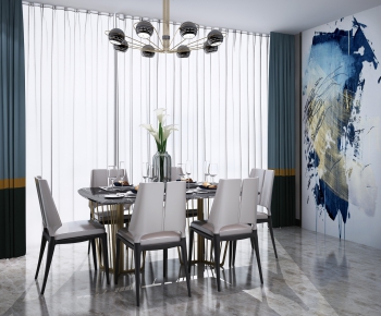 Post Modern Style Dining Table And Chairs-ID:691640826