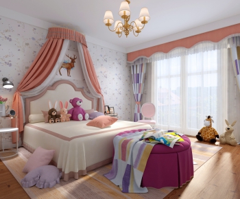 Simple European Style Girl's Room Daughter's Room-ID:834521249
