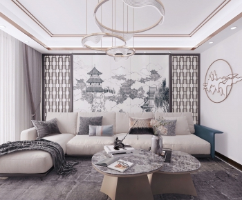 New Chinese Style A Living Room-ID:837687983