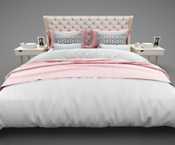 Nordic Style Double Bed-ID:933832642