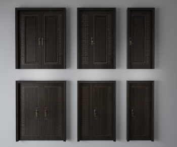New Chinese Style Unequal Double Door-ID:373585361