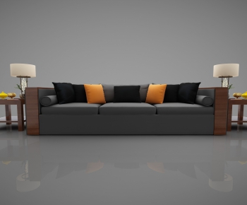 New Chinese Style Three-seat Sofa-ID:364061668
