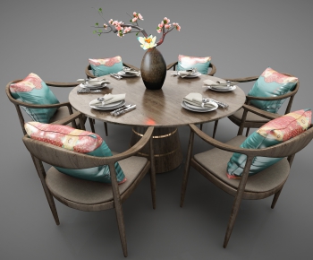 New Chinese Style Dining Table And Chairs-ID:673499953