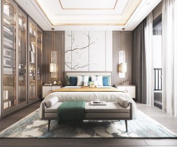 New Chinese Style Bedroom-ID:242125269
