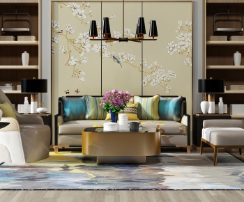 New Chinese Style Sofa Combination-ID:695708152