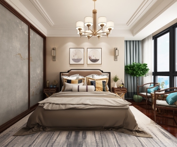 New Chinese Style Bedroom-ID:650654467