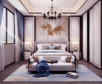 New Chinese Style Bedroom-ID:939002937