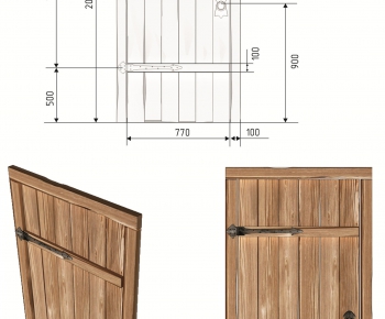 Modern Solid Wood Door-ID:405988637