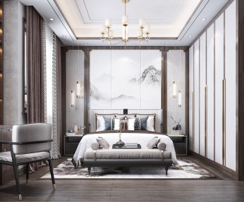 New Chinese Style Bedroom-ID:966324553