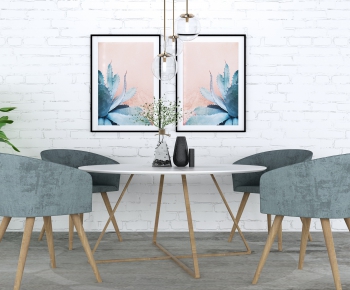 Nordic Style Dining Table And Chairs-ID:158573457