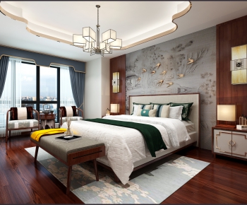 New Chinese Style Bedroom-ID:701259865