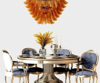 European Style Dining Table And Chairs-ID:126533535