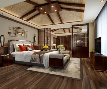 New Chinese Style Bedroom-ID:124663292