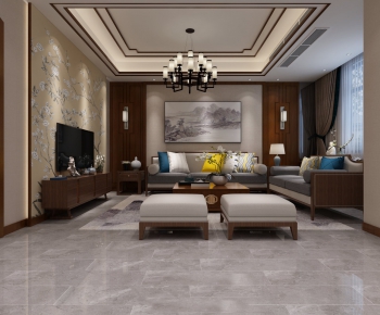 New Chinese Style A Living Room-ID:204204334