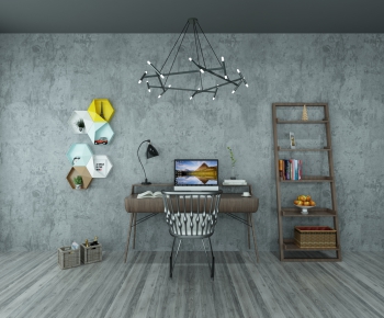 Modern Computer Desk And Chair-ID:308302164