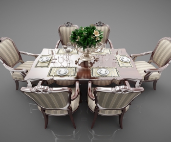 European Style Dining Table And Chairs-ID:380862877