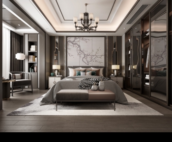 New Chinese Style Bedroom-ID:437575666