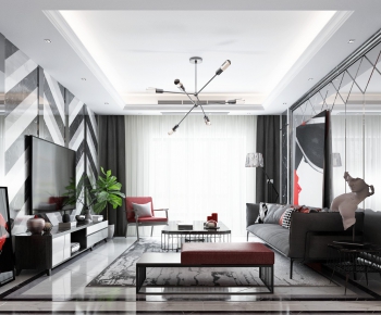 Modern A Living Room-ID:373427447