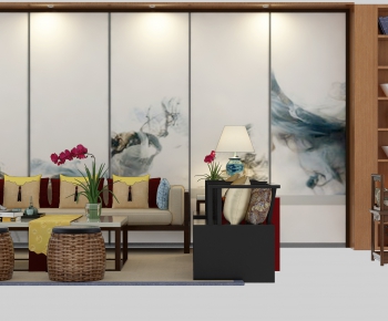 New Chinese Style Sofa Combination-ID:154491417