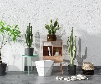 Modern Potted Green Plant-ID:655266377