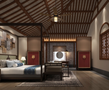 New Chinese Style Bedroom-ID:121788756