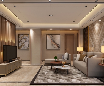 New Chinese Style A Living Room-ID:776546733