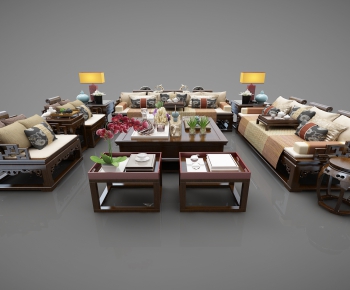 Chinese Style Sofa Combination-ID:457265176