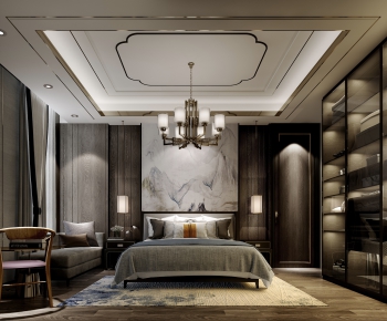 New Chinese Style Bedroom-ID:742474369