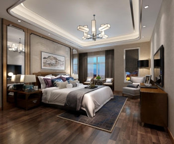 New Chinese Style Bedroom-ID:375181769