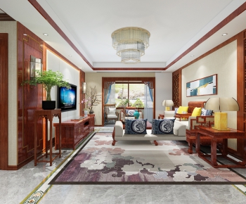 Chinese Style A Living Room-ID:376532136