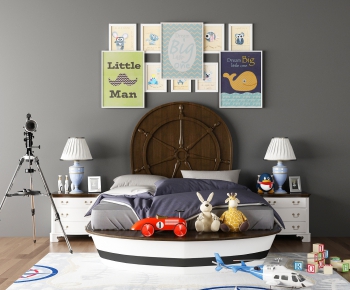 Simple European Style Child's Bed-ID:878449786