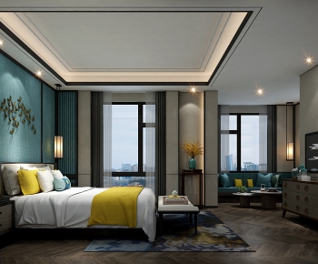 New Chinese Style Bedroom-ID:750089356