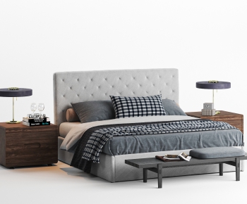 Modern Double Bed-ID:843028467