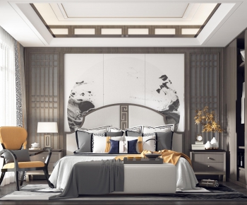 New Chinese Style Bedroom-ID:802951839