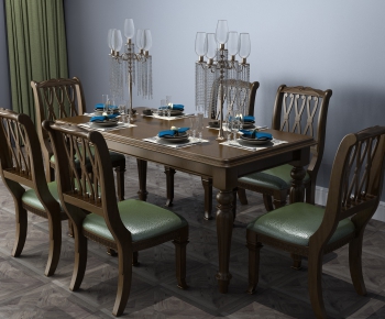American Style Dining Table And Chairs-ID:313609426