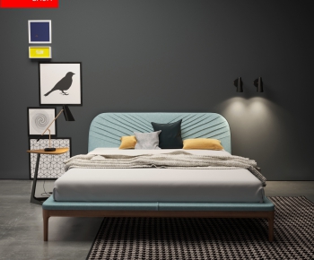 Modern Double Bed-ID:879986843