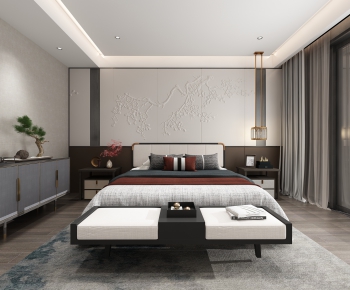 New Chinese Style Bedroom-ID:902017839