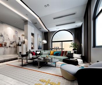 Modern A Living Room-ID:615273769