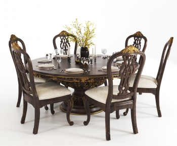 European Style Dining Table And Chairs-ID:319283587