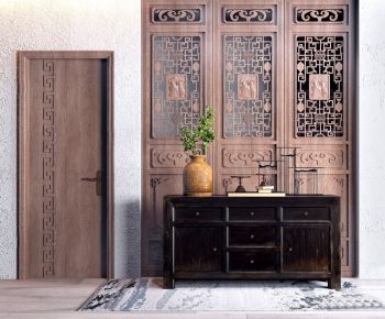 New Chinese Style Side Cabinet/Entrance Cabinet-ID:875841941