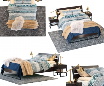 Nordic Style Double Bed-ID:271986135