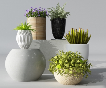 Modern Potted Green Plant-ID:649265929