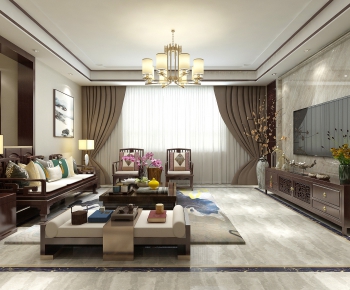 New Chinese Style A Living Room-ID:795744578