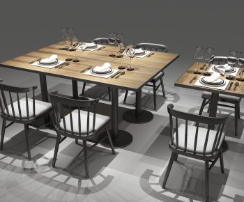 Industrial Style Dining Table And Chairs-ID:718935585