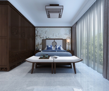 New Chinese Style Bedroom-ID:664707277