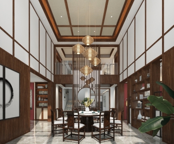 New Chinese Style Dining Room-ID:245129629