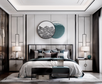 New Chinese Style Bedroom-ID:655047434