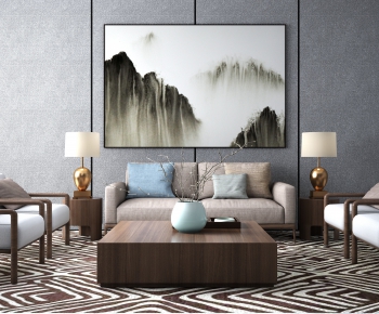 New Chinese Style Sofa Combination-ID:962401874