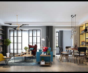 Industrial Style A Living Room-ID:124840967