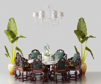 Southeast Asian Style Dining Table And Chairs-ID:839833636